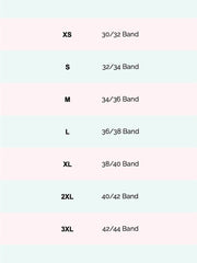 Image is of Lukafit's sports bra size chart 