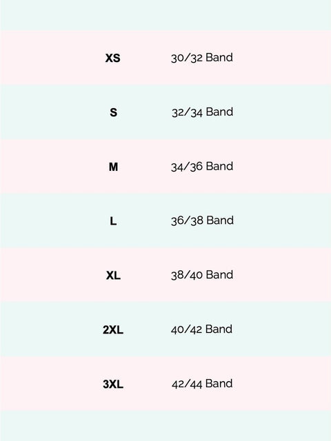 Image is of Lukafit's sports bra size chart 