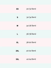 Image is of Lukafit's sports bra size chart 