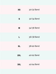 Image is of Lukafit's sports bra size chart 
