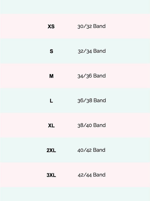 Image is of Lukafit's sports bra size chart 